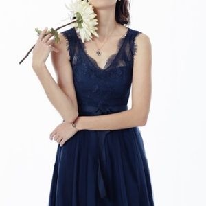 BHLDN Anthropologie Navy Lina lace dress sz4